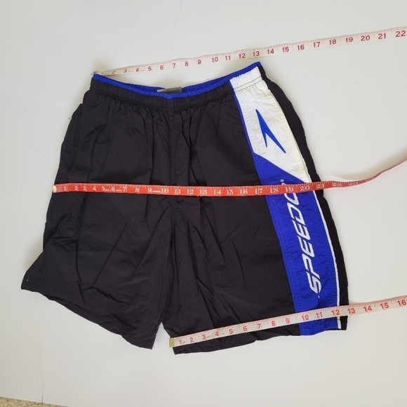 Vintage Speedo Swimming Trunks Black Size Mens Medium Swim Nautical - Picture 8 of 13